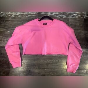 Naked Wardrobe Pink Cropped Sweatshirt size M NWOT
